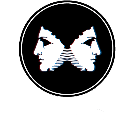 Left/Right Logo White On Black